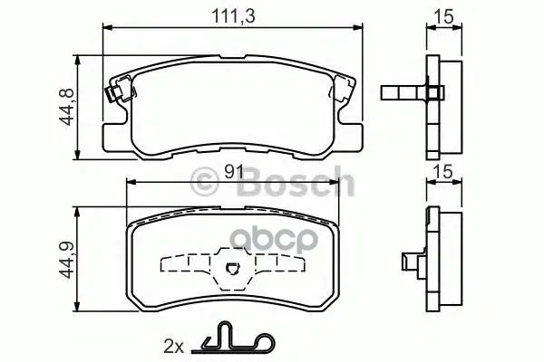 Колодки Тормозные Дисковые Peugeot 4007/Mitsubishi Pajero Iii/Outlander 06 Задние Bosch арт. 0986424717
