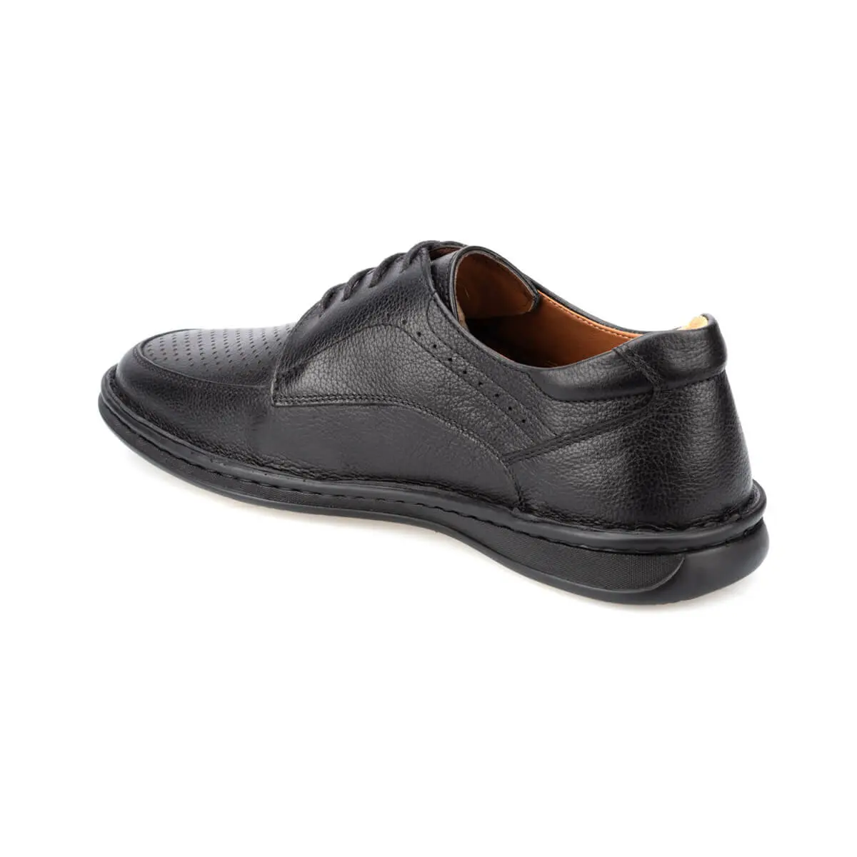 FLO Flo Black Men 'S Leather Classic Shoes 91.100537.M Polaris 5 Point