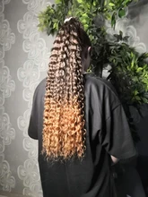 Anjo Plus RYLAI-extensiones de pelo rizado mechones, pelo sintético, 300g, para cabeza completa, 26-30 pulgadas, negro, marrón, degradado