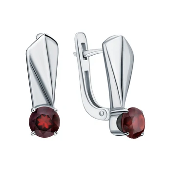 

Silver earrings with Garnet sunlight