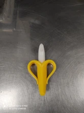 Cepillos dentales de entrenamiento de silicona para bebé, sin BPA, forma de plátano, mordedor seguro, juguetes para morder, anillo de dentición, regalo para mordedor de bebé