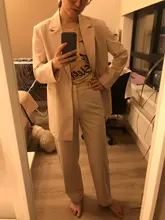 Pants Suit Blazer Solid-Vest Office Minimalism AMII Womens Autumn And Lapel Coat 12070325