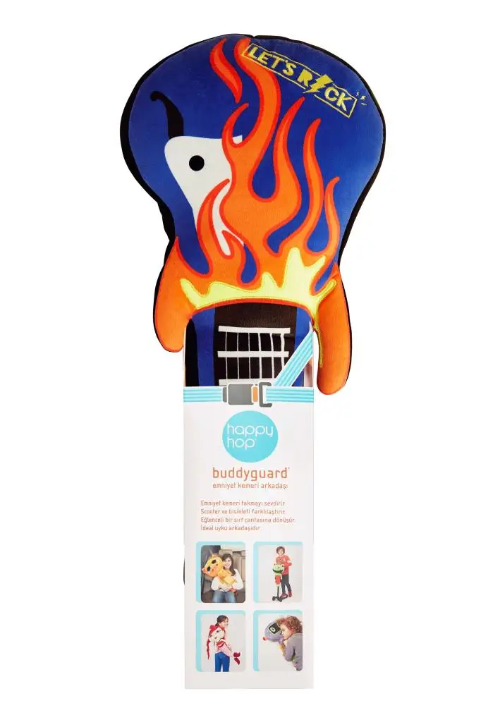 

Happy Hop Buddyguard Seat Belt Pad, Guitar Figured, Seat Belt Pad, Safe Sleep Support, Soft