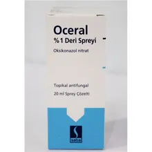 Oceral Deri Spreyi 20ml (Oxiconazole nitrat) antifungal/cilt mantar, mantar hastalığı saç derisi, mantar genital organlar, cilt blemis