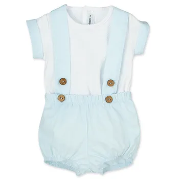 

Calamaro, T-shirt with braces dress with pololo para bebe turquoise, 100% cotton, size: 1-24M, clothes bebe child