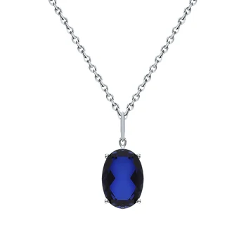 

Silver Pendant with sapphires synthetic sunlight sample 925