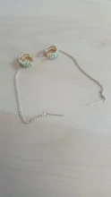 Cadena de Clip para oreja con borla cadena Earcuffs pendientes de cristal único pendiente Vintage temperamento gota pendiente para las mujeres