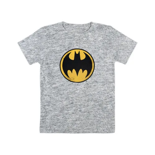 Серый Детская футболка «Batman sign» для мальчиков и дёвочек, Легкая футболка из мультфильма с рисунком - Цвет: Серый