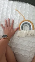 Colgante de arco iris para pared de dormitorio, accesorio tejido de decoración para habitación nórdica infantil