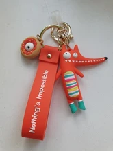 Llaveros de cocodrilo a la moda, llavero con zorro Original, muñeco de erizo de dibujos animados, colgante de anillos de llave, novedad de 2021