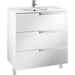Тумба с раковиной Roca Victoria Nord Ice Edition 80 белый глянец (ZRU9302835 + 32799C000) | Обустройство