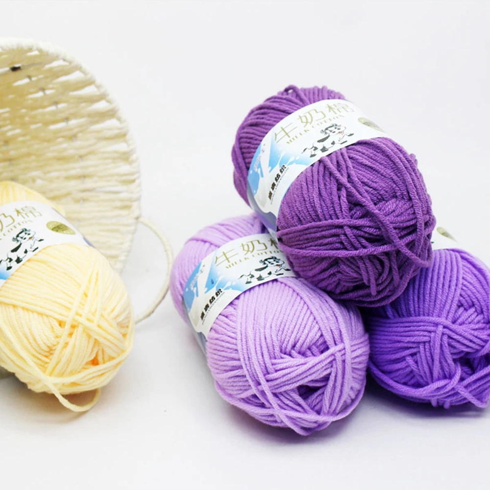 50g 5ply Milk Cotton Knitting Wool Yarn Needlework Dyed Lanas For Crochet Craft Sweater Hat Dolls Sewing Knitting Tools 5