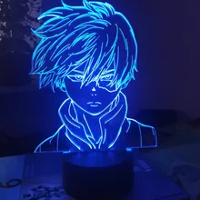 Lamp Bedroom-Decor Gift Led-Night-Light Acrylic Academia Face-Design Anime Shoto Todoroki