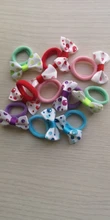 10Pcs Polka Dots Bow Hair Ring Rope Elastic Hair Rubber Bands Hair Accessories for Girls