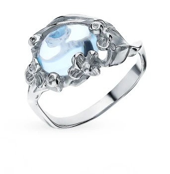 

Silver ring with Topaz and cubic zirconia sunlight sample 925