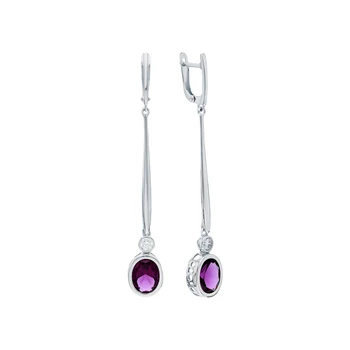 

Silver earrings with amethyst and cubic zirconia sunlight sample 925