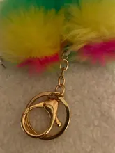 Decorative-Pendant Key-Chains Bag-Accessories Plush-Balls Rainbow Fashion Keyring Women