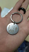Llavero redondo de acero inoxidable estampado a mano para Familia, accesorios de moda, regalo para miembros de la familia