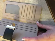 Cartera larga de piel sintética para mujer, bolso dorado con hojas ahuecadas, monedero, tarjetero