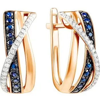

Lucas gold earrings with sapphires and diamonds in red gold