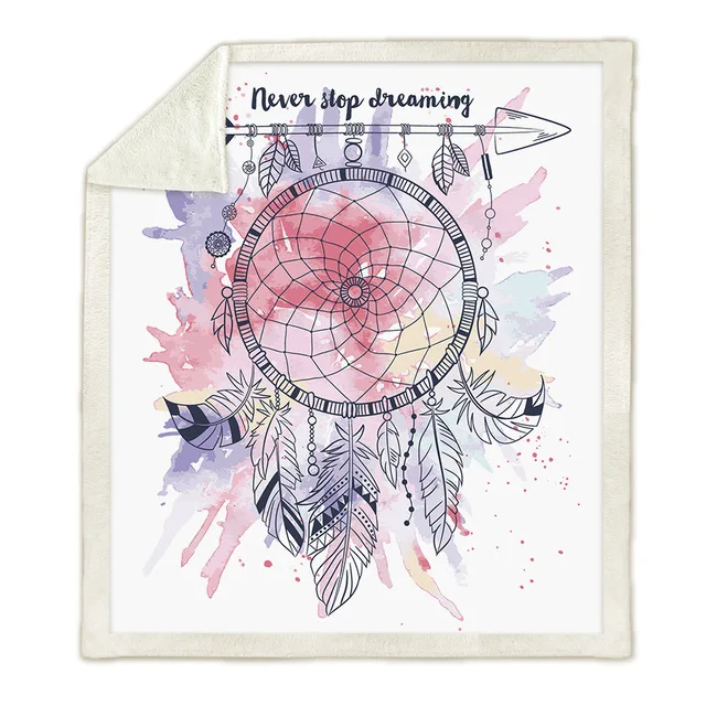 picture color Декор перьевой колокольчик плюшевый, с принтом пледы одеяло Шерпа флис Покрывало Диван одеяла квадратный пикника мягкое одеяло - Цвет: picture color