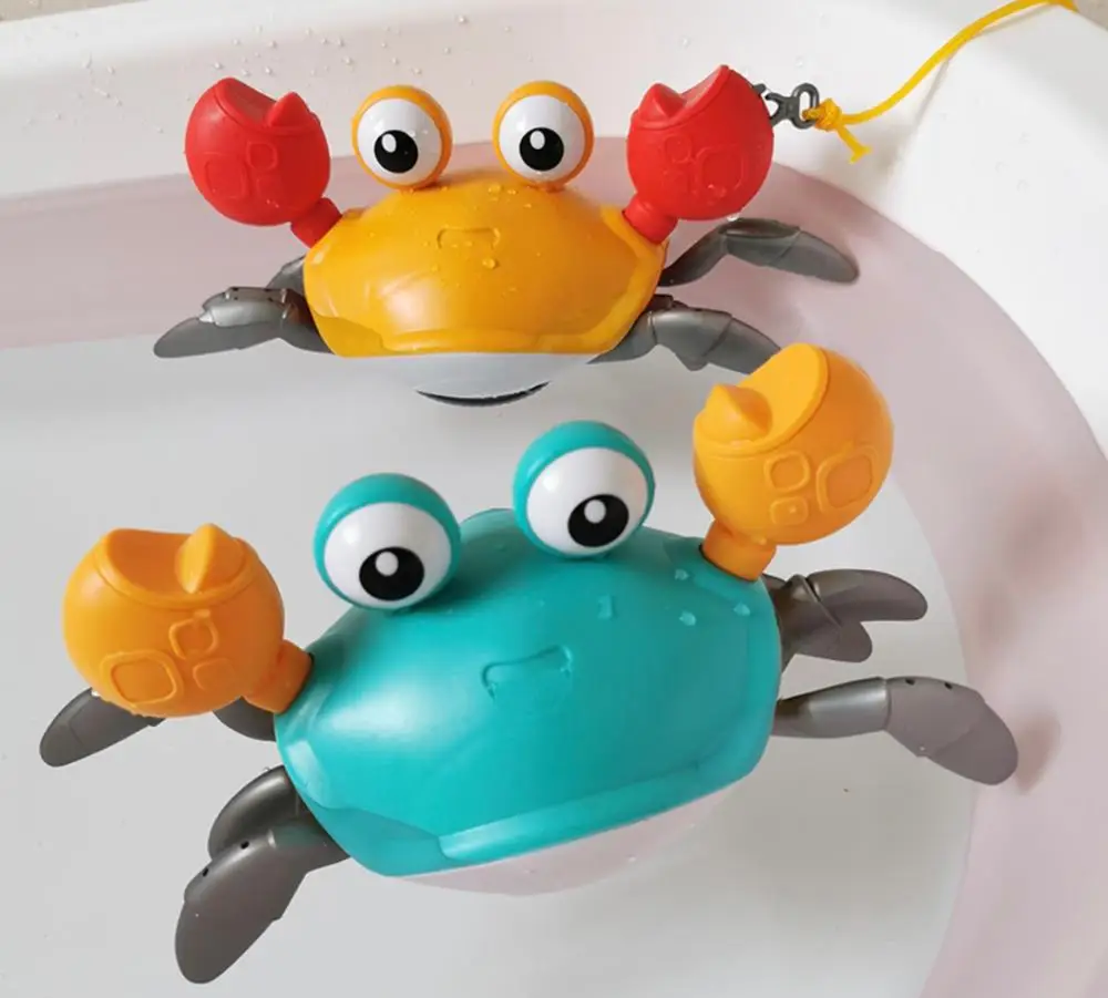De juguete de baño a un reloj cangrejo tirando Animal bebé niño arrastrándose cumpleaños Festival regalo para chicos chicas
