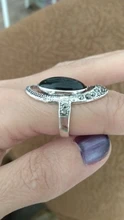 Kinel-anillo rojo de boda étnico para mujer, sortija tibetano Retro de plata, mosaico de cristal negro, joyería Vintage 2020