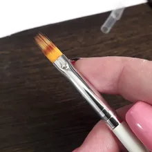 Pincel dentado para uñas, pluma de mezcla gradiente a cuadros, encaje de bolígrafo, mango de madera, nailon, suave, profesional, herramientas de manicura, 1 Uds.