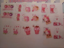 Lote de 40 pegatinas decorativas de oso conejo y Planeta, etiqueta de palo de Scrapbooking, diario, papelería, álbum, fiesta Kawaii, pegatina de perro