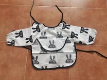 Baberos Bandana para bebé, bonitos Baberos de dibujos animados coloridos, impermeables, para comer, dibujo de manga larga, delantal, babero de autoalimentación para bebé