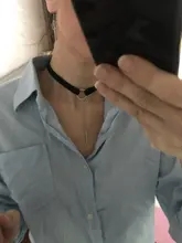 ¡Novedad de la temporada 90! Gargantilla Punk de piel en 4 colores, Collar de geometría Color dorado con colgante redondo, Collar para mujeres y niñas