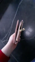Billeteras de cuero para mujer, Mini monedero con broche, portatarjetas sólido, billeteras cortas a la moda, billetera con cremallera pequeña