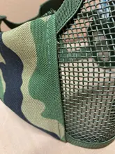 Nueva táctica máscaras de Airsoft Paintball CS plegable media cara de acero de bajo carbono de malla de estilo militar cómodo oreja máscara protectora
