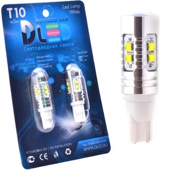 

1pcs LED Car Lamp T10 - W5W - 10 CREE + lens