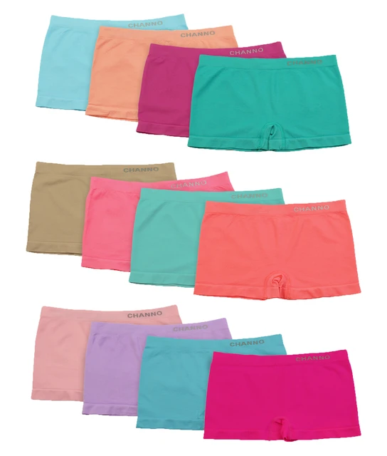 Channo - Pack of 12 culottes, girl underwear, Lycra, plain colors, seamless  model, elastic, soft, microfiber, Girls panties, daily wear, pretty, cute,  casual - AliExpress