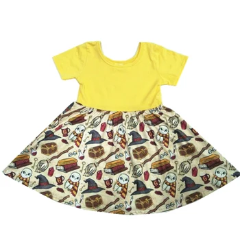 

Hot Sale Short Sleeve Girls Dress 1-7 Years Summer Girls Printed Flower Dresses Children Clothes Cotton Princess Dress For Girl