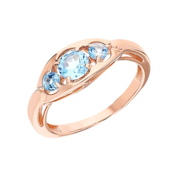 

Gold ring with Topaz sunlight sample 585