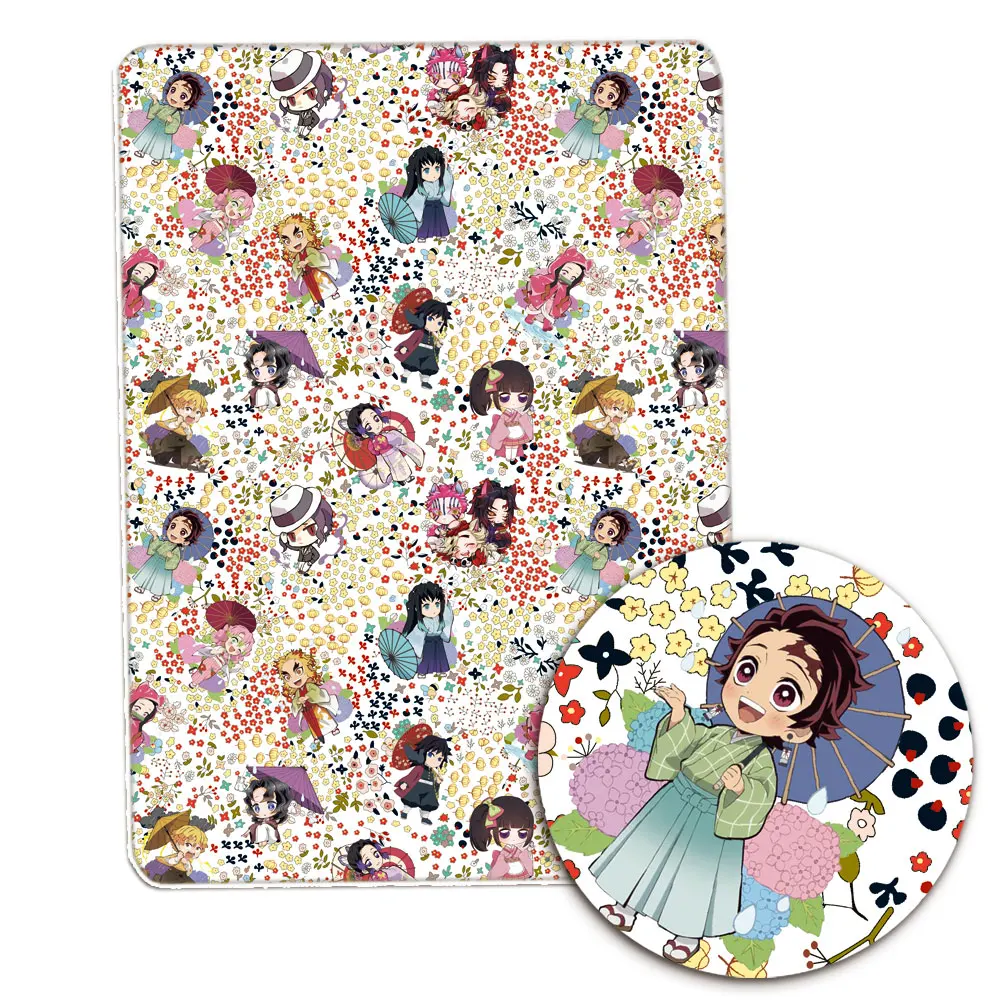 Demon Slayer with little flowers Diy 140X50Cm Polyester Katoen Fabrichandmade Naaien Patchwork Bedrukte Stof | Дом и сад