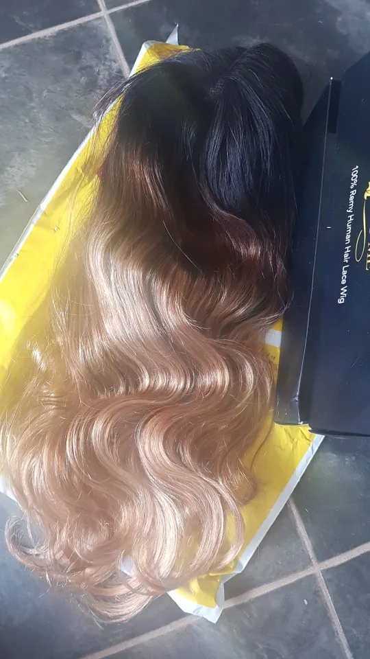 4x4 Ombre Brazilian Body Wave Closure Wig 150% Density photo review