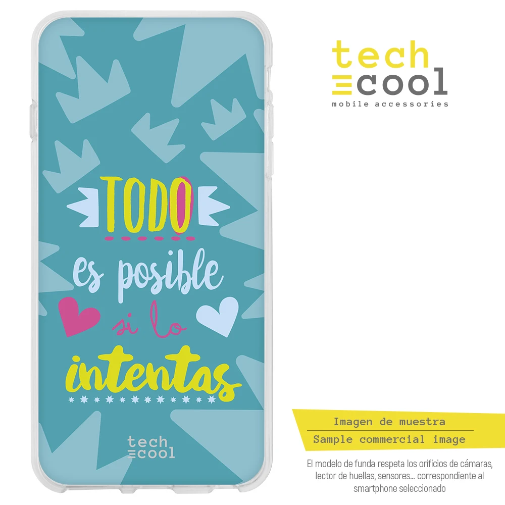 FunnyTech®Силиконовый чехол-подставка для IPhone 5/5s/BE Frase "Todo is possible" fund Blue
