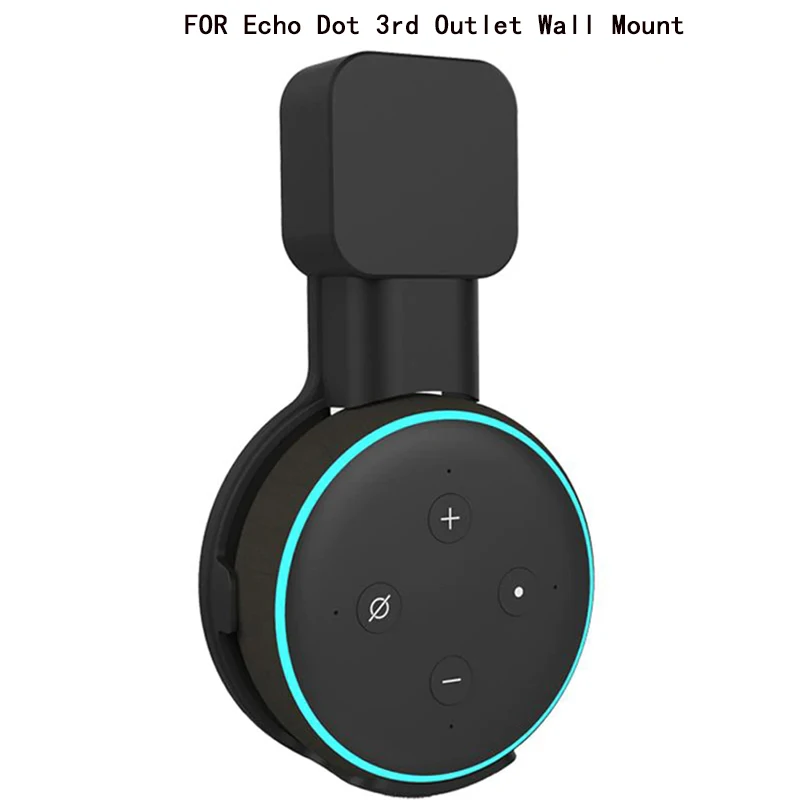 Черный 1/2 шт розетка настенное крепление Стенд Hange для Echo Dot 3-го поколения держатель Чехол штекер, вставной крепежный стенд работа с Amazon Echo Dot - Цвет: Черный