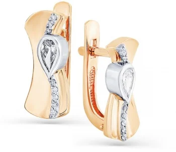 

Master brilliant earrings with 18 diamonds in red gold