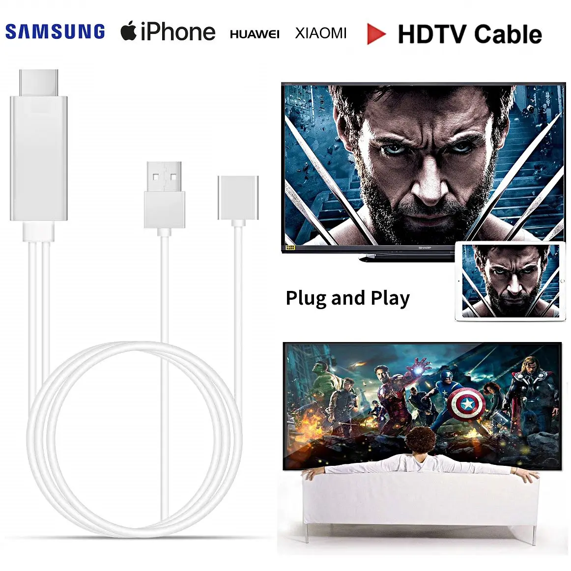 MHL cable FULL HD 1080P MICRO USB HDMI HDTV TV for SAMSUNG IPHONE HUAWEI XIAOMI | Мобильные телефоны и аксессуары