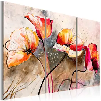 

Painting picture-poppies lashed by wind-120x80 cm