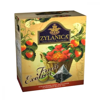 

Tea zylanica fruit exotica, black with strawberry, Kiwi, safflower petals, 20 Pyramids