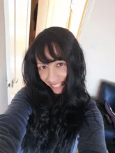 AILIADE-flequillo de aire Blunt falso para mujer, extensión de Clip de cabello sintético, flequillo falso Natural