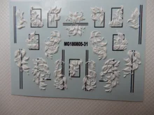 Water-Decals Nail-Sticker Engraved Flower 3d Acrylic White-Color 1pc Z0358 Embossed