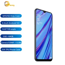 Smartphone double SIM 3G/4G, téléphone mobile, écran 6.3 pouces, 002 Plus, 3 go/64 go, Android 9.0, MT6765, Octa Core, 15200x720pixels, WiFi, Play Store 