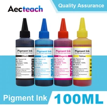 Пигментные чернила Aecteach 4 цвета × 100 мл для принтеров hp 500 800 T770 T790 T1200 T1300 T610 универсальные флаконы, пигментные чернила для заправки