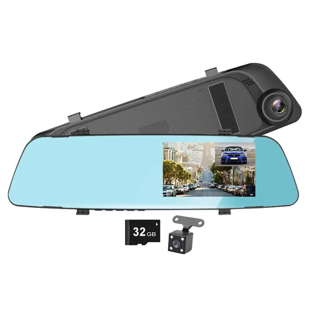 AOEDI AD-369FHD 4,3 дюймов 1080P Автомобильное зеркало заднего вида DVR Камера Ультра HD видеорегистратор ночного видения с камерой заднего вида - Название цвета: 32g